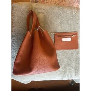 Lalo Hand Bags Bucket Purse And Attached Wallet Brown Leather Made In Italy